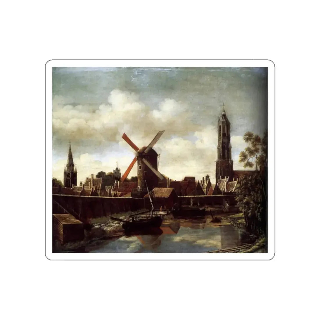 VOSMAER, Daniel - The Harbour of Delft (Artwork) STICKER Vinyl Die-Cut Decal White Die-Cut 2 Inch - The Sticker Space