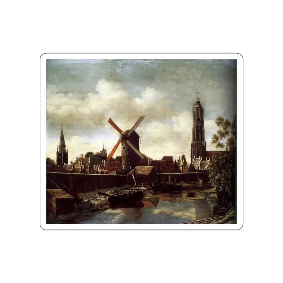 VOSMAER, Daniel - The Harbour of Delft (Artwork) STICKER Vinyl Die-Cut Decal White Die-Cut 5 Inch - The Sticker Space