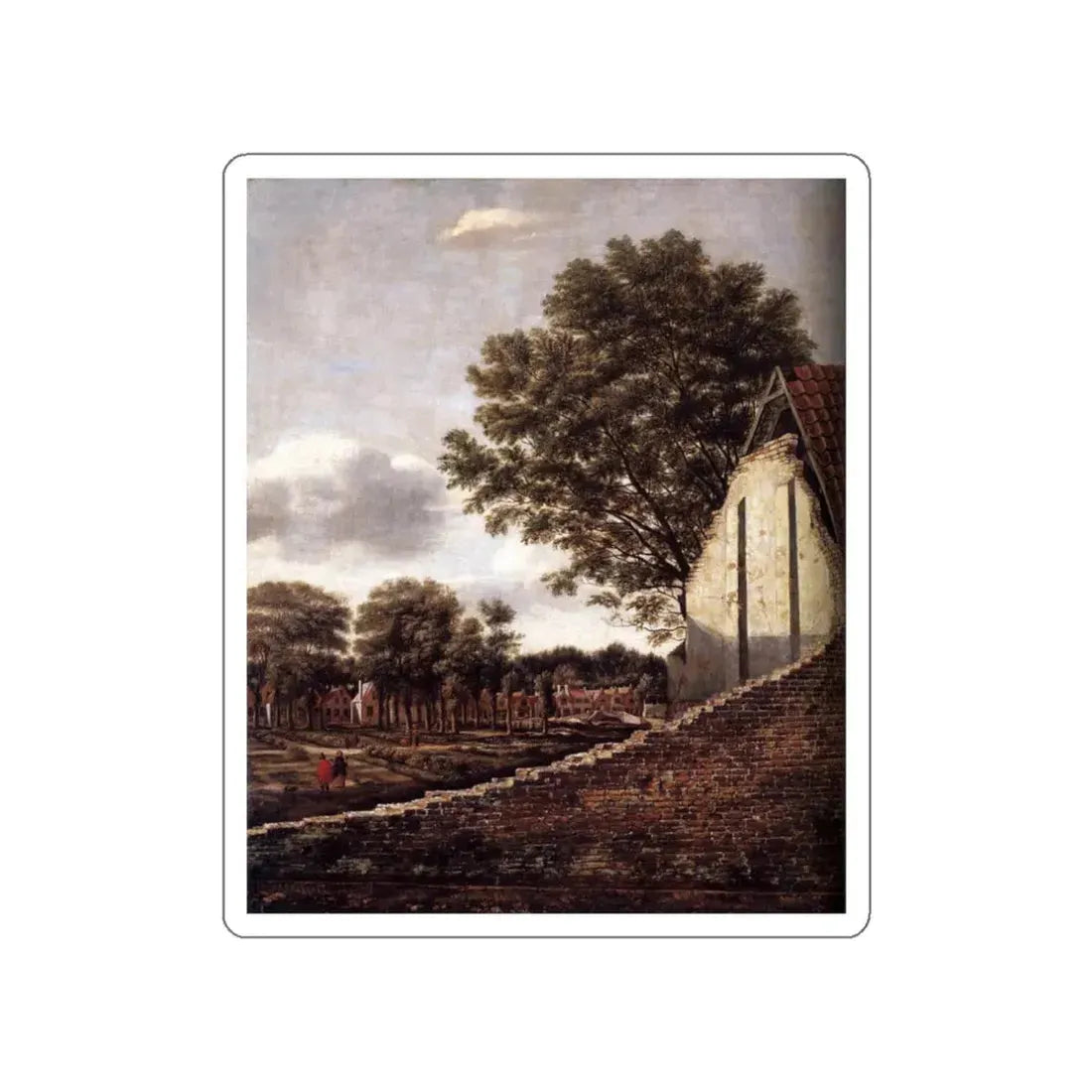 VOSMAER, Daniel - View of a Dutch Town (Artwork) STICKER Vinyl Die-Cut Decal White Die-Cut 3 Inch - The Sticker Space
