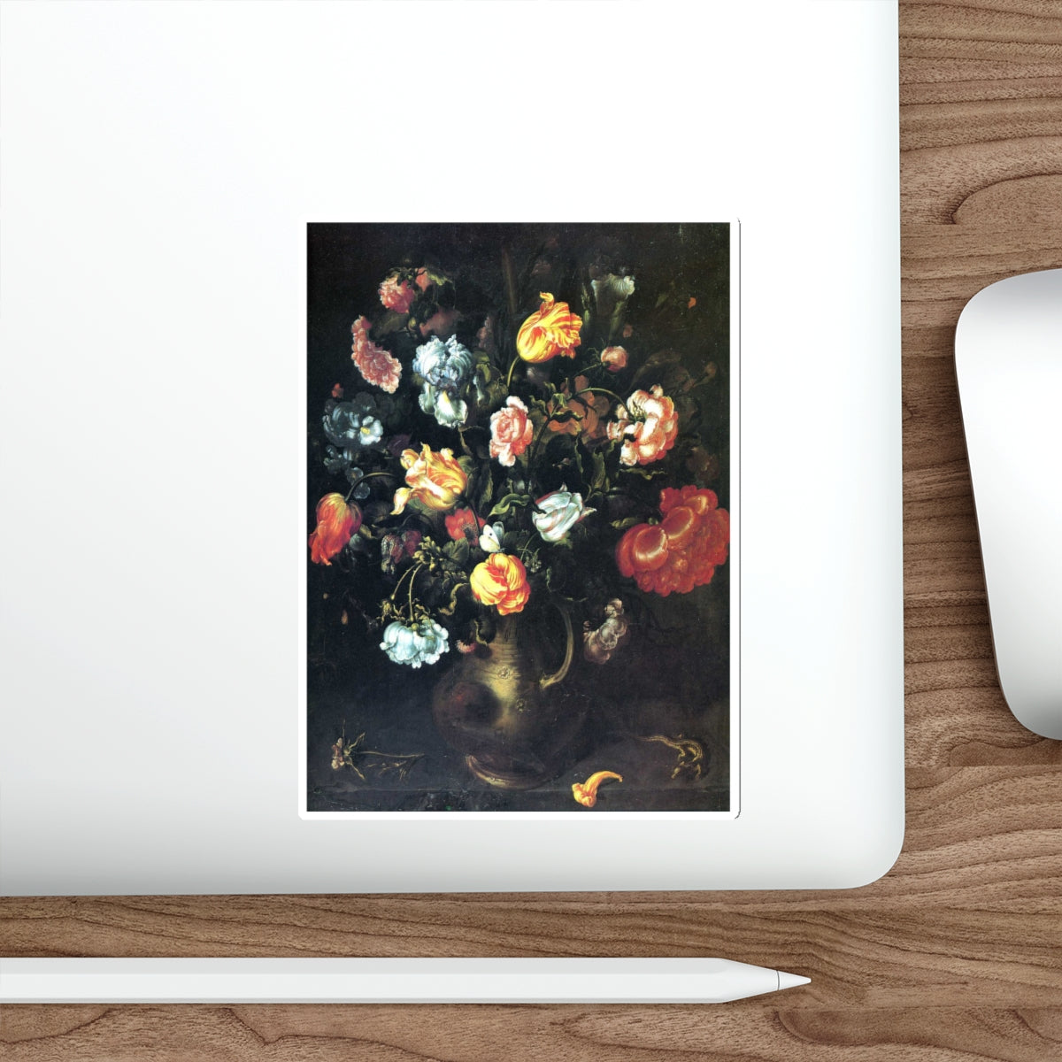 VOSMAER, Jacob Woutersz - A Vase with Flowers (Artwork) STICKER Vinyl Die-Cut Decal-The Sticker Space