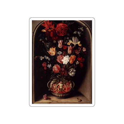 VOSMAER, Jacob Woutersz - Flower Vase in a Niche (Artwork) STICKER Vinyl Die-Cut Decal-White-The Sticker Space