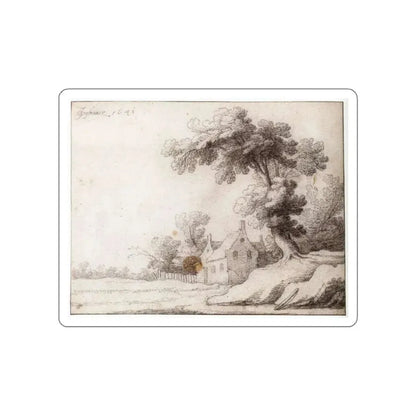 VOSMAER, Jacob Woutersz - Landscape with a Tall Tree on the Right (Artwork) STICKER Vinyl Die-Cut Decal White Die-Cut 3 Inch - The Sticker Space
