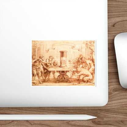 VOUET, Simon - Eight Satyrs Admiring the Anamorphosis of an Elephant (Artwork) STICKER Vinyl Die-Cut Decal-The Sticker Space