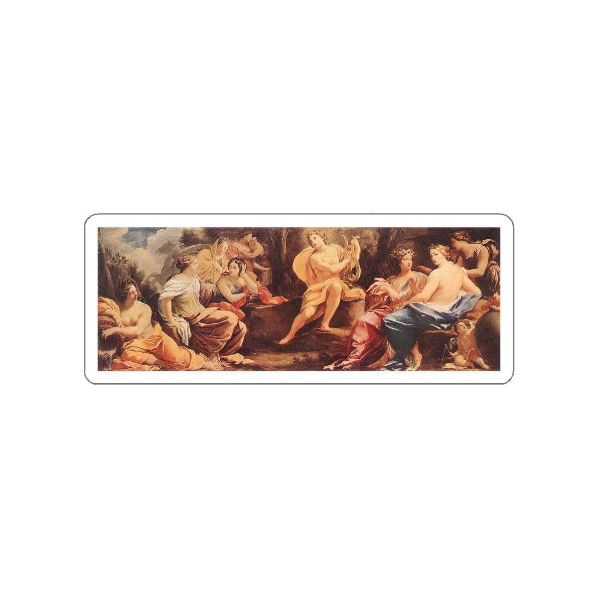 VOUET, Simon - Parnassus or Apollo and the Muses (Artwork) STICKER Vinyl Die-Cut Decal-White-The Sticker Space