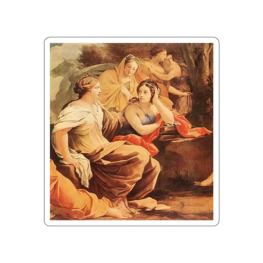VOUET, Simon - Parnassus or Apollo and the Muses (detail)2 (Artwork) STICKER Vinyl Die-Cut Decal White Die-Cut 3 Inch - The Sticker Space