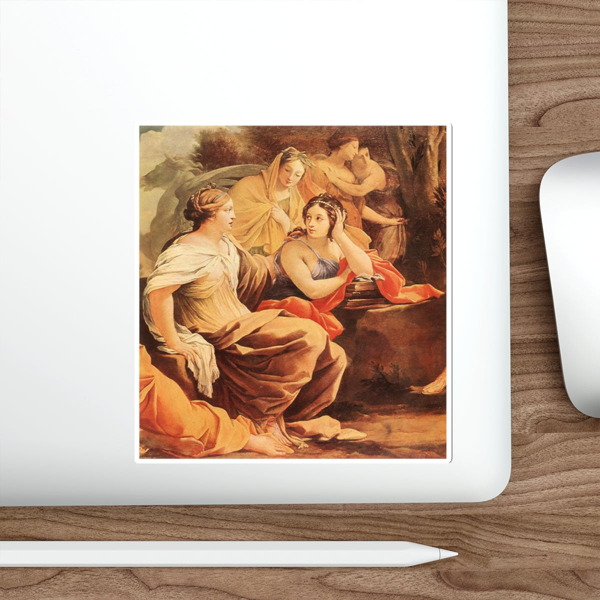 VOUET, Simon - Parnassus or Apollo and the Muses (detail)2 (Artwork) STICKER Vinyl Die-Cut Decal-The Sticker Space