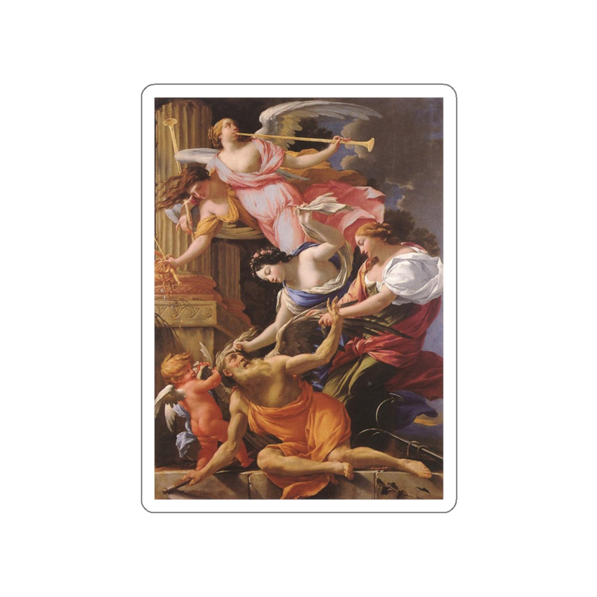 VOUET, Simon - Saturn, Conquered by Amor, Venus and Hope (Artwork) STICKER Vinyl Die-Cut Decal-White-The Sticker Space