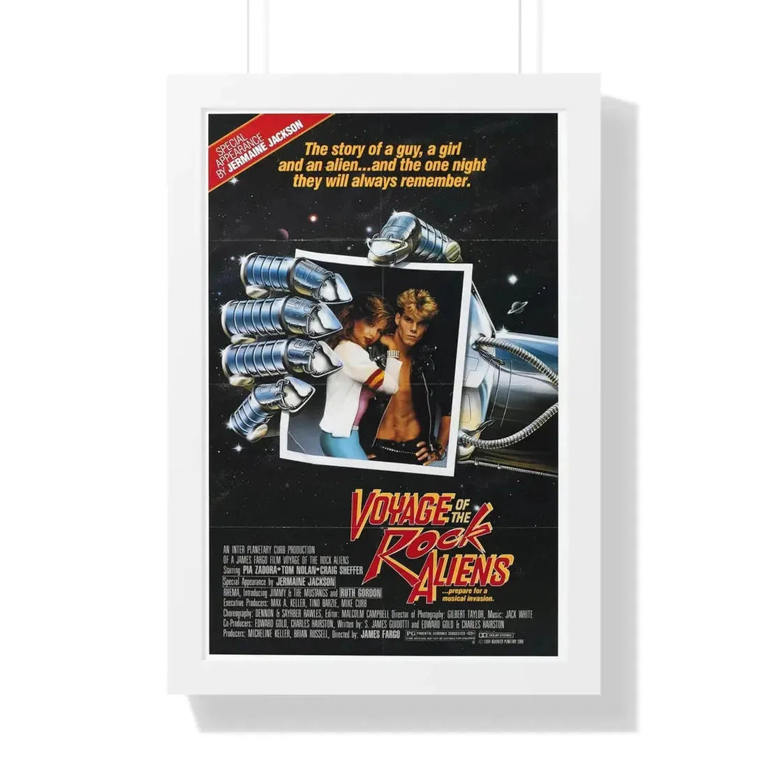 VOYAGE OF THE ROCK ALIENS 1984 - Framed Movie Poster 16″ x 24″ White - The Sticker Space