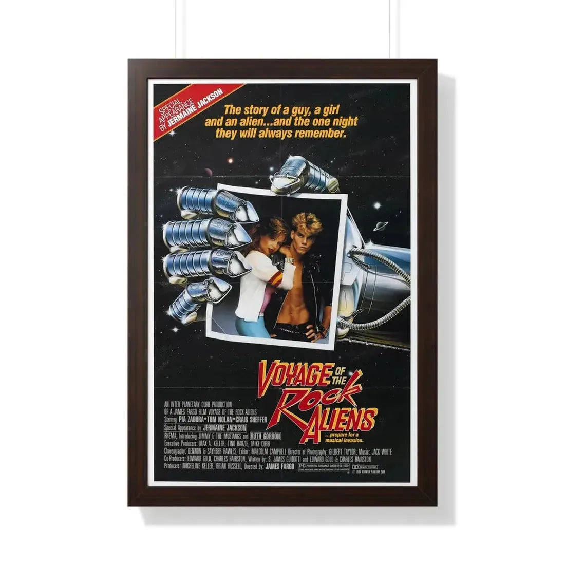 VOYAGE OF THE ROCK ALIENS 1984 - Framed Movie Poster 20" x 30" Walnut - The Sticker Space