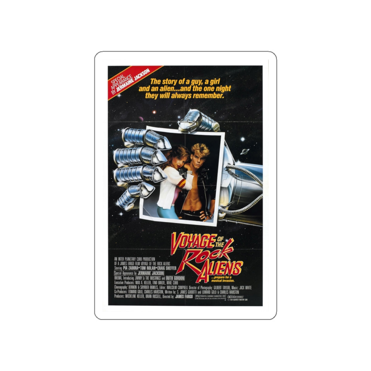 VOYAGE OF THE ROCK ALIENS 1984 Movie Poster STICKER Vinyl Die-Cut Decal-White-The Sticker Space