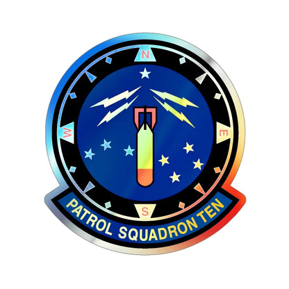VP 10 Patrol Squadron Ten (U.S. Navy) Holographic STICKER Die-Cut Vinyl Decal 4 Inch Holographic - The Sticker Space