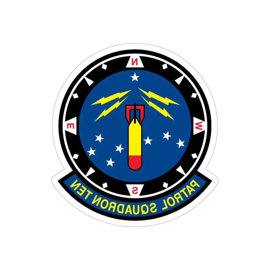VP 10 Patrol Squadron Ten (U.S. Navy) REVERSE PRINT Transparent Die-Cut STICKER 6 Inch Die-Cut Transparent - The Sticker Space