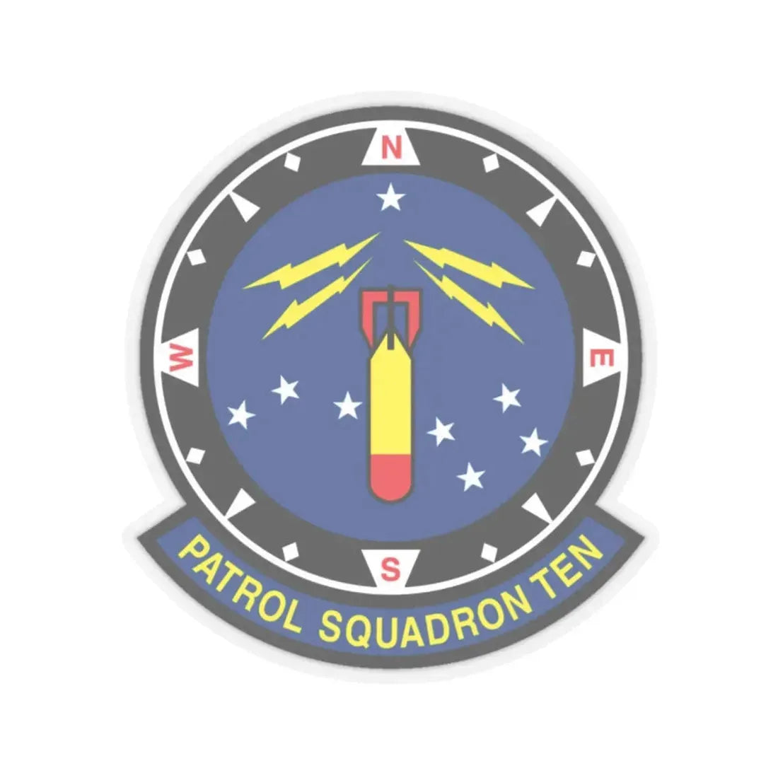 VP 10 Patrol Squadron Ten (U.S. Navy) STICKER Vinyl Kiss-Cut Decal 2 Inch Transparent - The Sticker Space