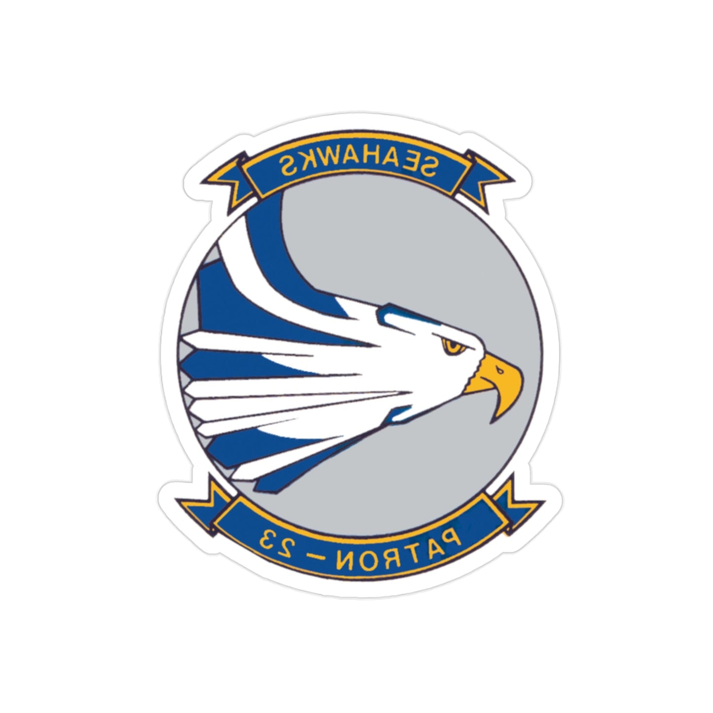 VP 23 Seahawks (U.S. Navy) REVERSE PRINT Transparent STICKER-2 Inch-The Sticker Space