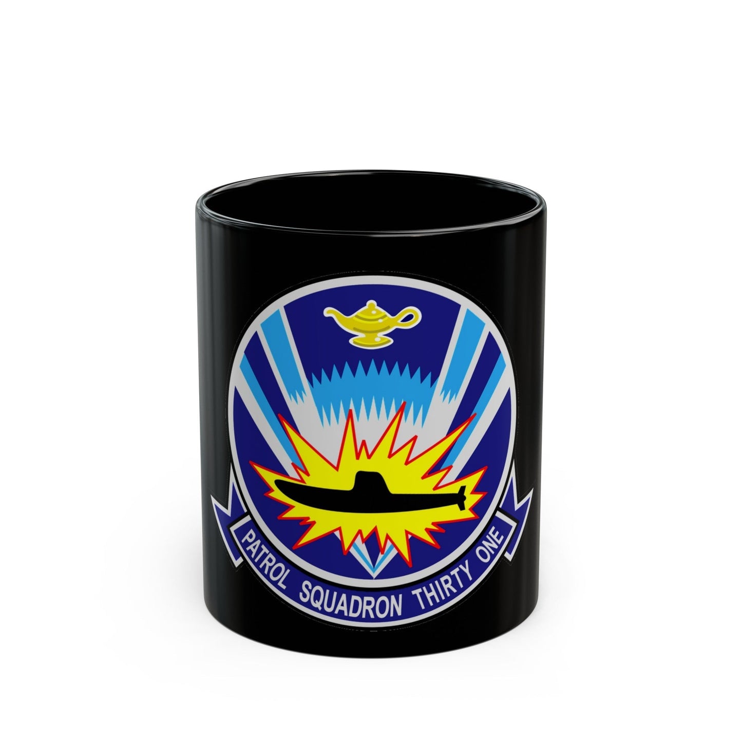 VP 31 Black Lightnings or Genies (U.S. Navy) Black Coffee Mug-11oz-The Sticker Space