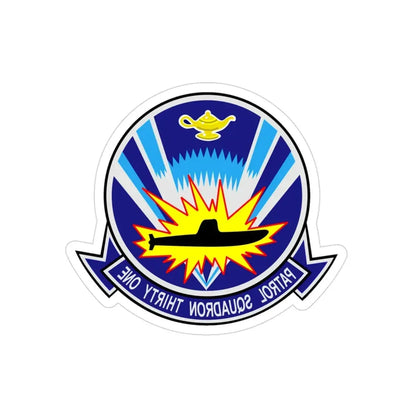 VP 31 Black Lightnings or Genies (U.S. Navy) REVERSE PRINT Transparent Die-Cut STICKER 3 Inch Die-Cut Transparent - The Sticker Space