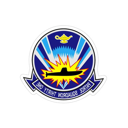 VP 31 Black Lightnings or Genies (U.S. Navy) REVERSE PRINT Transparent Die-Cut STICKER 6 Inch Die-Cut Transparent - The Sticker Space