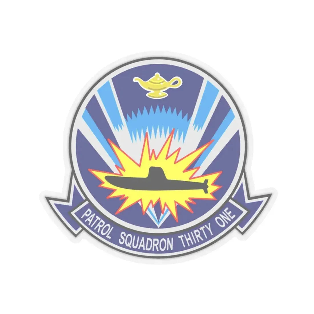 VP 31 Black Lightnings or Genies (U.S. Navy) STICKER Vinyl Kiss-Cut Decal 3 Inch Transparent - The Sticker Space