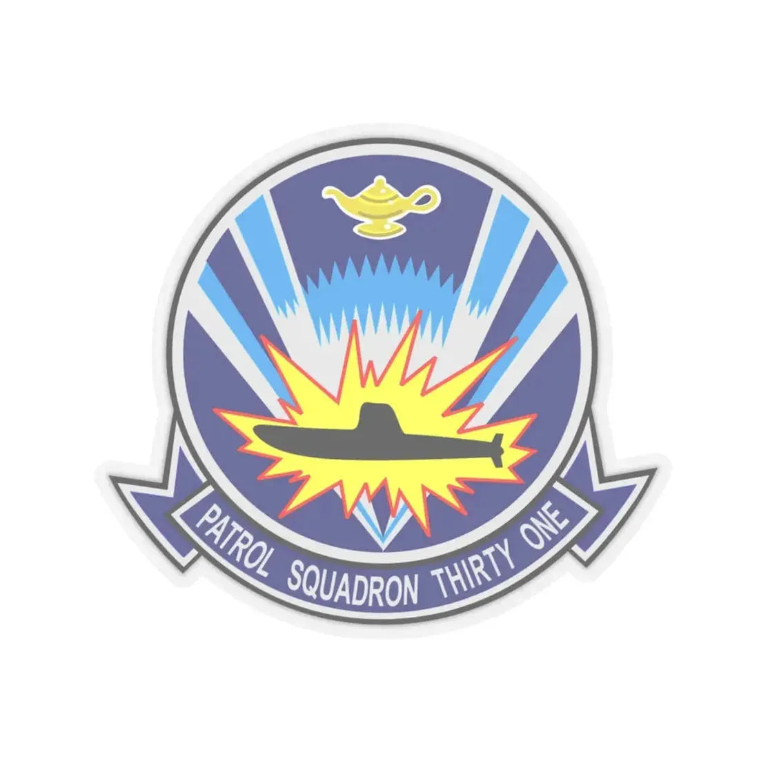 VP 31 Black Lightnings or Genies (U.S. Navy) STICKER Vinyl Kiss-Cut Decal 4 Inch Transparent - The Sticker Space