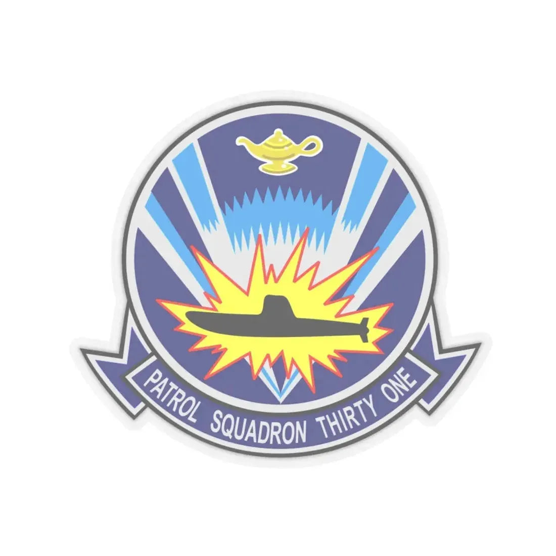 VP 31 Black Lightnings or Genies (U.S. Navy) STICKER Vinyl Kiss-Cut Decal 6 Inch Transparent - The Sticker Space