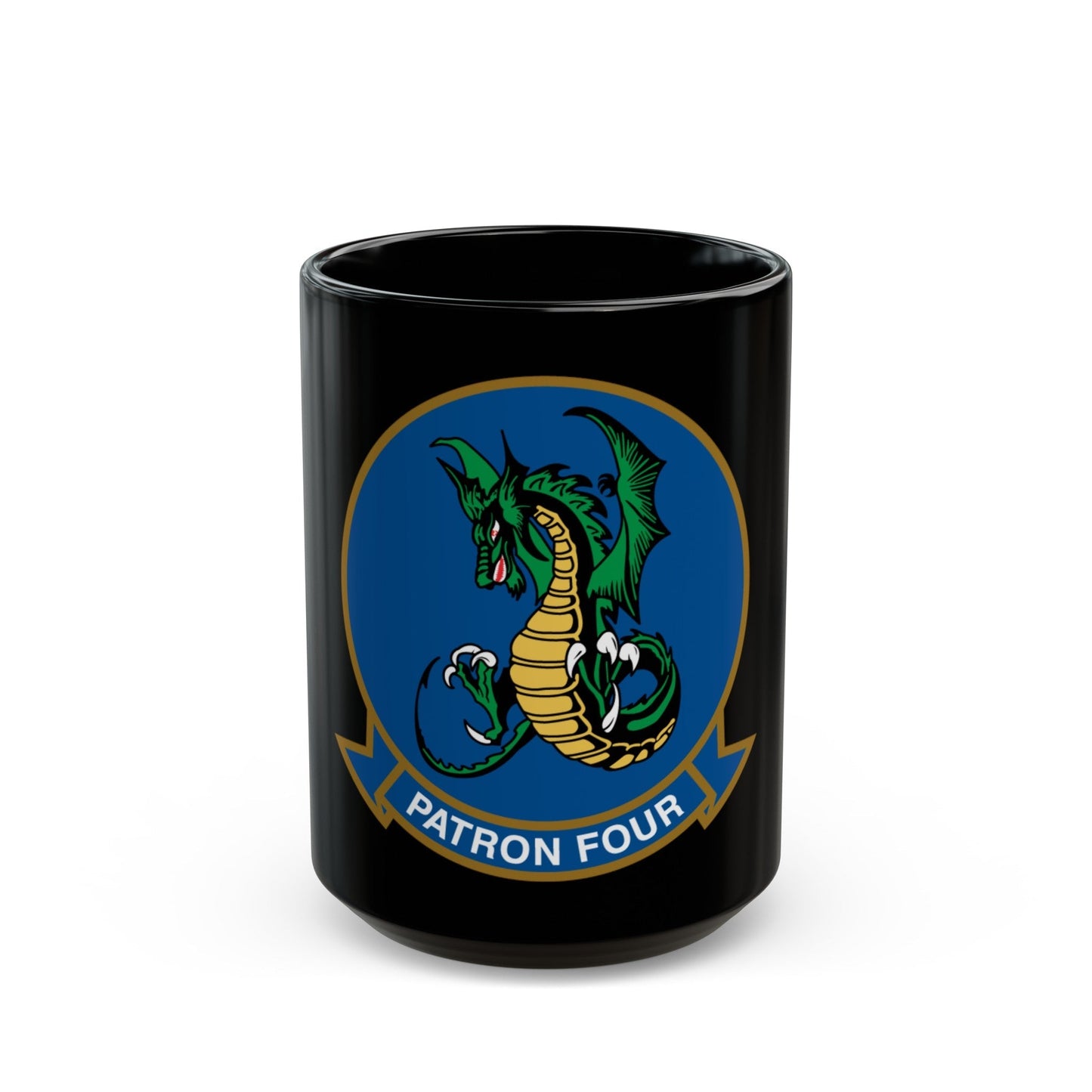 VP 4 Skinny Dragons (U.S. Navy) Black Coffee Mug-15oz-The Sticker Space