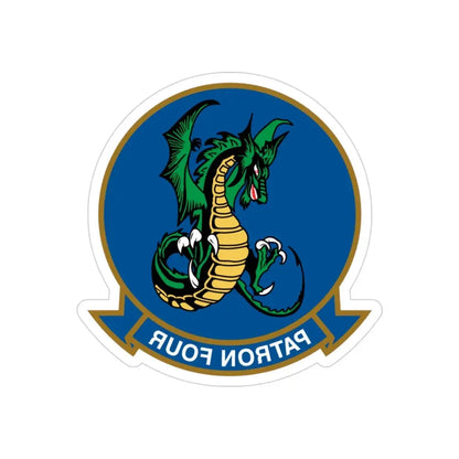 VP 4 Skinny Dragons (U.S. Navy) REVERSE PRINT Transparent Die-Cut STICKER 3 Inch Die-Cut Transparent - The Sticker Space