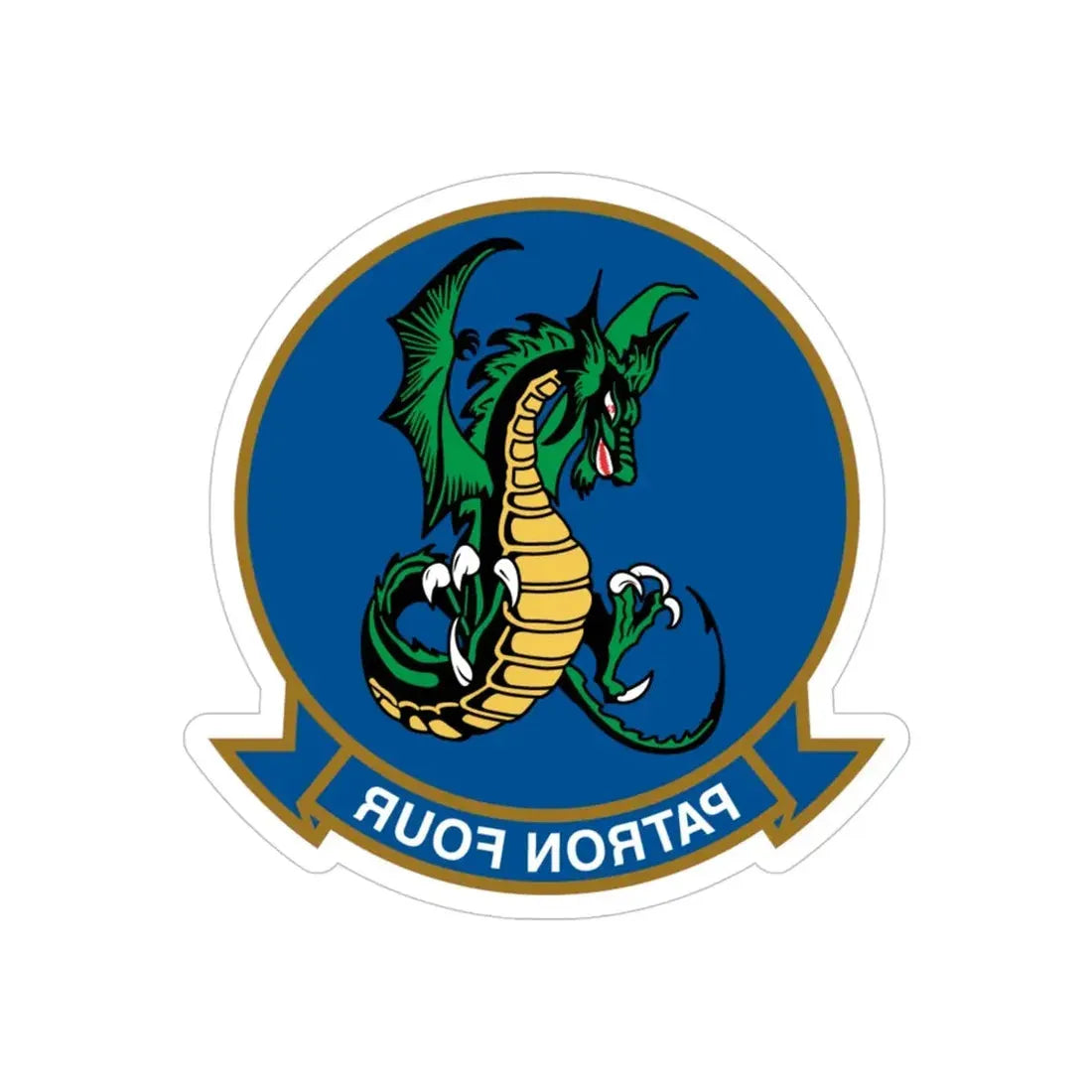 VP 4 Skinny Dragons (U.S. Navy) REVERSE PRINT Transparent Die-Cut STICKER 4 Inch Die-Cut Transparent - The Sticker Space