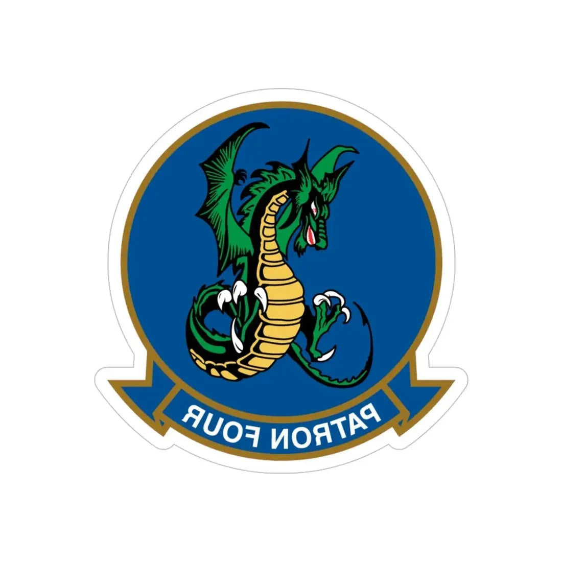 VP 4 Skinny Dragons (U.S. Navy) REVERSE PRINT Transparent Die-Cut STICKER 5 Inch Die-Cut Transparent - The Sticker Space