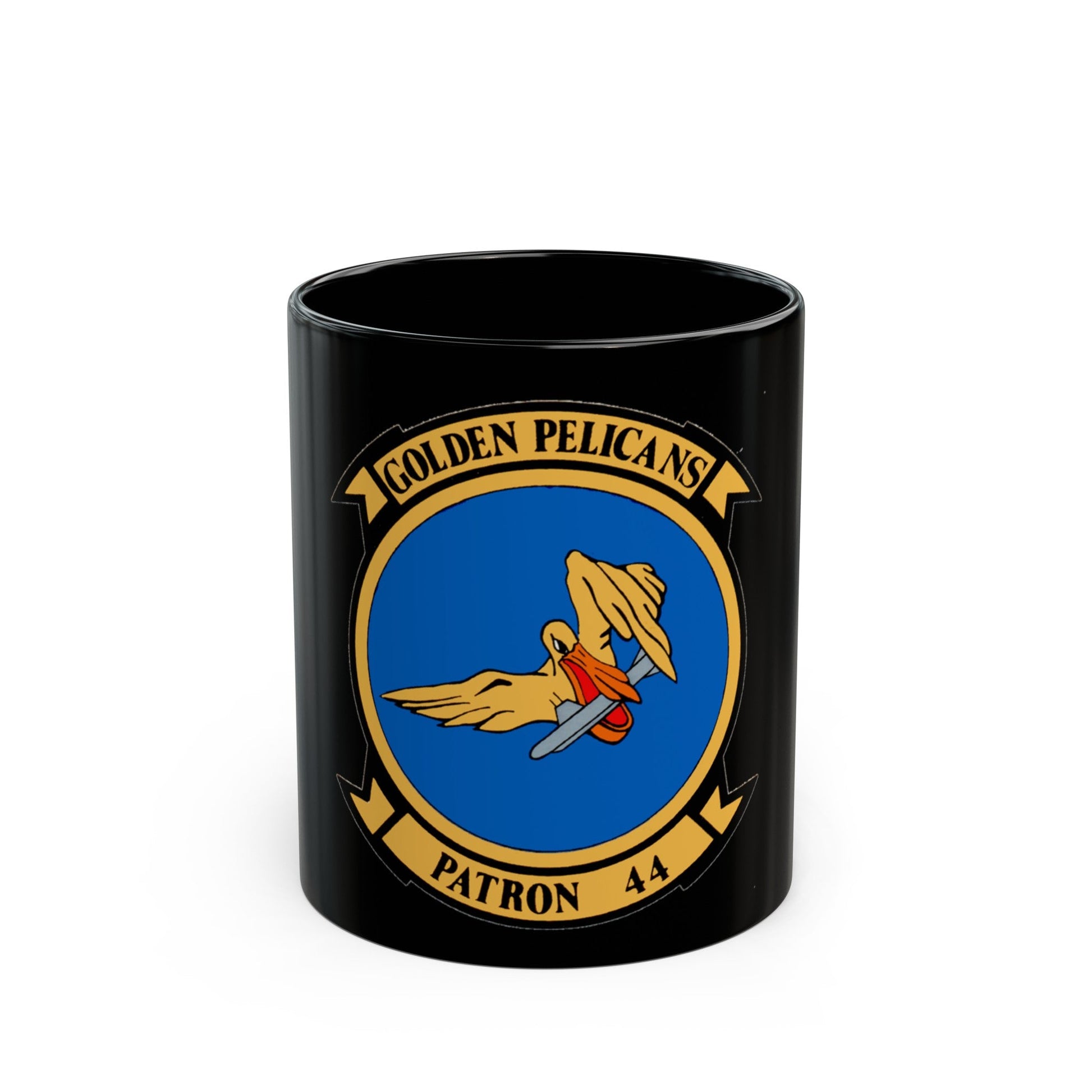 VP 44 Golden Pelicans (U.S. Navy) Black Coffee Mug-11oz-The Sticker Space