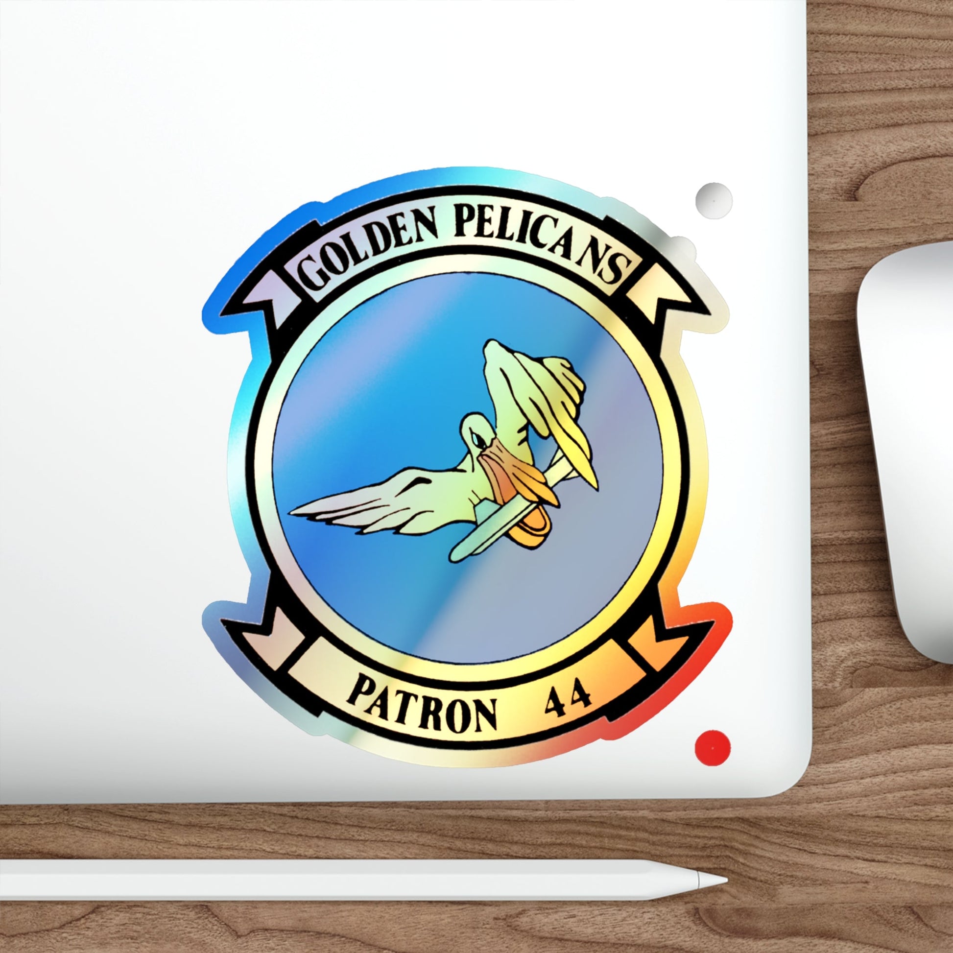 VP 44 Golden Pelicans (U.S. Navy) Holographic STICKER Die-Cut Vinyl Decal-The Sticker Space