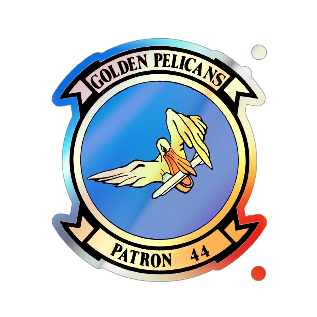 VP 44 Golden Pelicans (U.S. Navy) Holographic STICKER Die-Cut Vinyl Decal 3 Inch Holographic - The Sticker Space