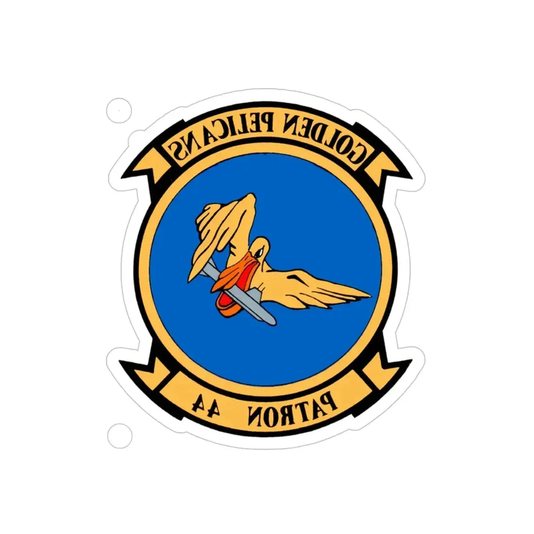 VP 44 Golden Pelicans (U.S. Navy) REVERSE PRINT Transparent Die-Cut STICKER 6 Inch Die-Cut Transparent - The Sticker Space