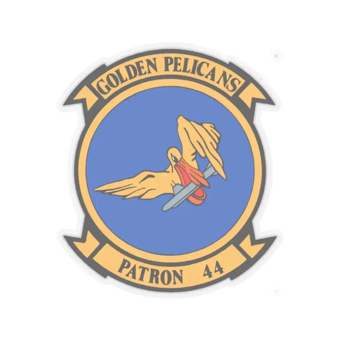 VP 44 Golden Pelicans (U.S. Navy) STICKER Vinyl Kiss-Cut Decal 2 Inch Transparent - The Sticker Space