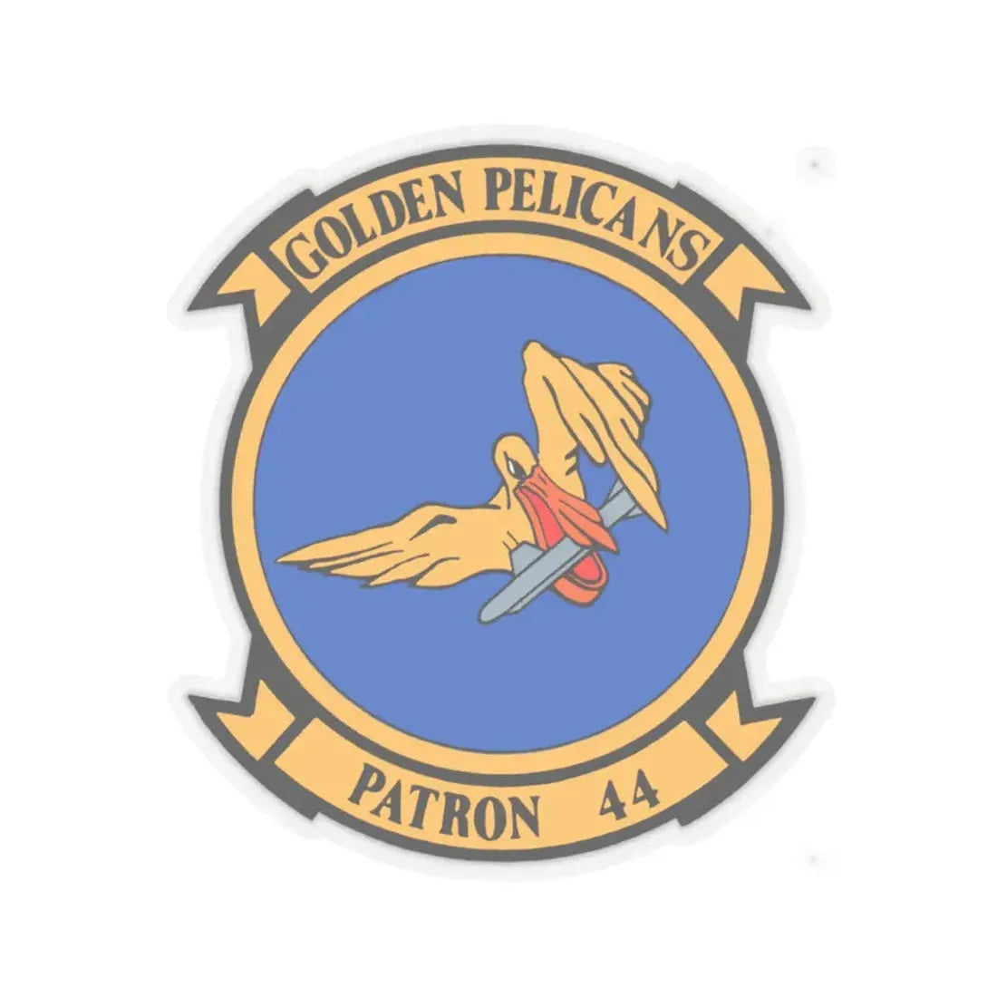VP 44 Golden Pelicans (U.S. Navy) STICKER Vinyl Kiss-Cut Decal 4 Inch Transparent - The Sticker Space