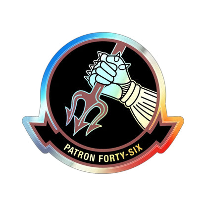 VP 46 Patron Forty Six (U.S. Navy) Holographic STICKER Die-Cut Vinyl Decal 5 Inch Holographic - The Sticker Space