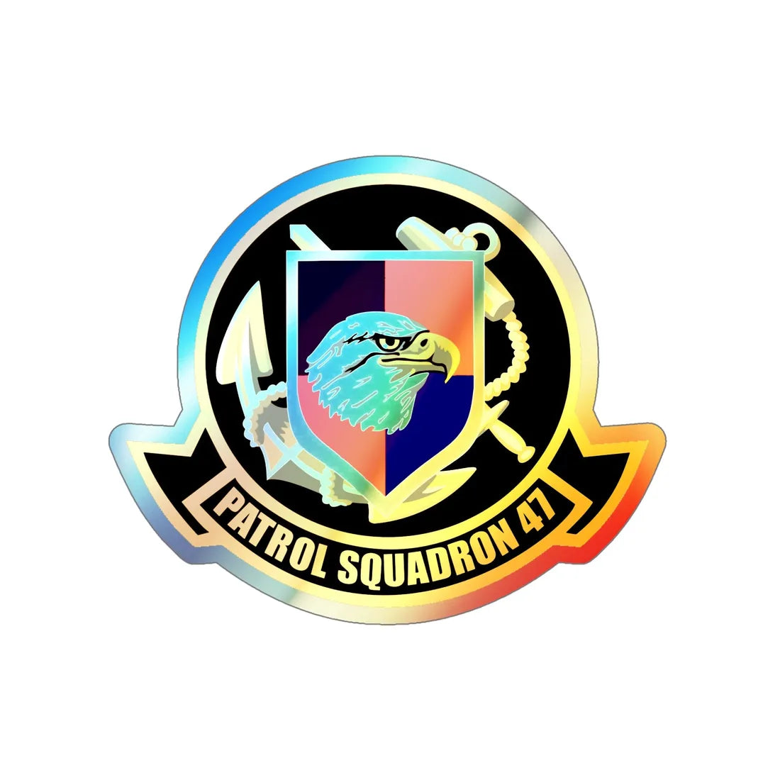 VP 47 Golden Swordsmen (U.S. Navy) Holographic STICKER Die-Cut Vinyl Decal 6 Inch Holographic - The Sticker Space