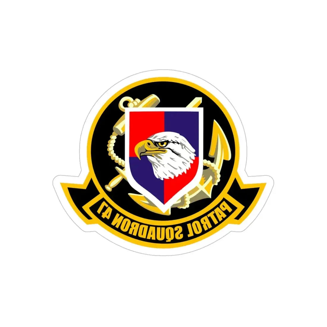 VP 47 Golden Swordsmen (U.S. Navy) REVERSE PRINT Transparent Die-Cut STICKER 5 Inch Die-Cut Transparent - The Sticker Space