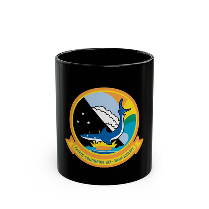 VP 6 Patrol Squadron Six Blue Sharks (U.S. Navy) Black Coffee Mug-11oz-The Sticker Space