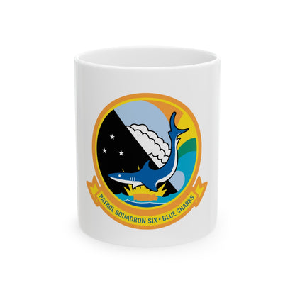 VP 6 Patrol Squadron Six Blue Sharks (U.S. Navy) White Coffee Mug-11oz-The Sticker Space