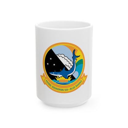 VP 6 Patrol Squadron Six Blue Sharks (U.S. Navy) White Coffee Mug-15oz-The Sticker Space