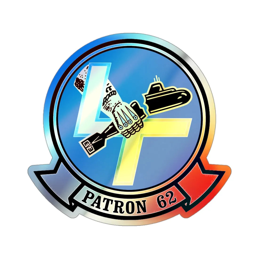 VP 62 Broadarrows (U.S. Navy) Holographic STICKER Die-Cut Vinyl Decal 3 Inch Holographic - The Sticker Space