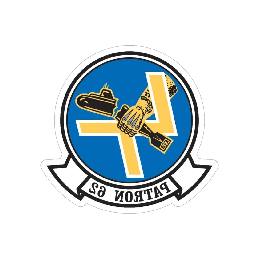 VP 62 Broadarrows (U.S. Navy) REVERSE PRINT Transparent Die-Cut STICKER 6 Inch Die-Cut Transparent - The Sticker Space