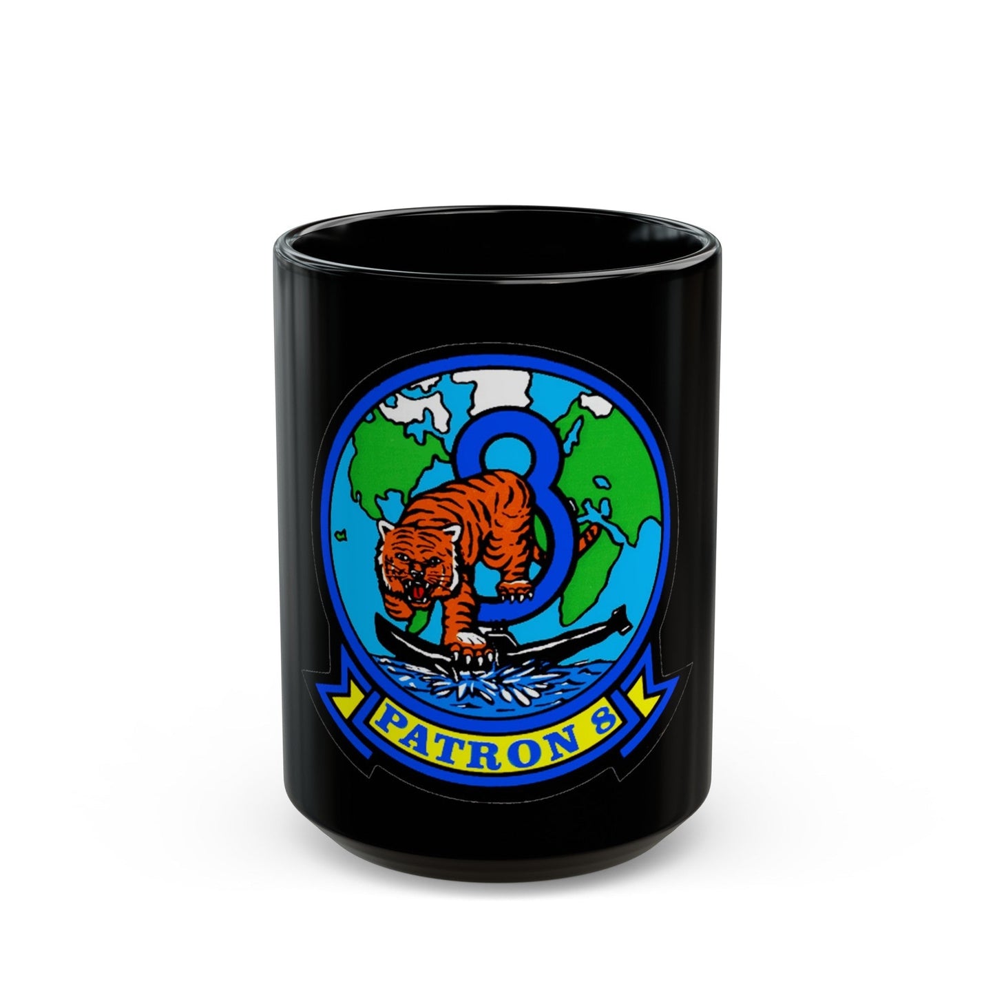 VP 8 Fighting Tigers (U.S. Navy) Black Coffee Mug-15oz-The Sticker Space