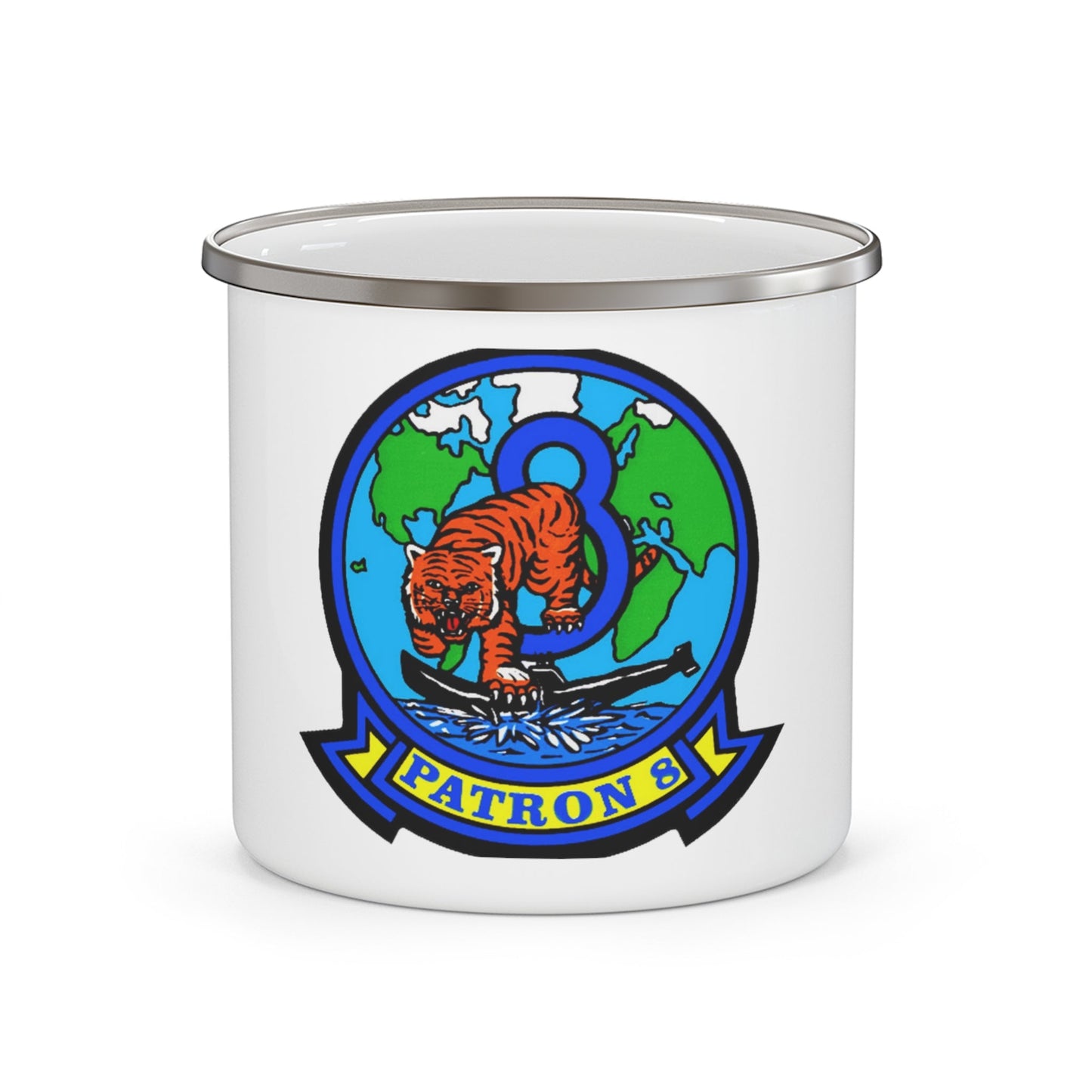 VP 8 Fighting Tigers (U.S. Navy) Enamel Mug 12oz-12oz-The Sticker Space