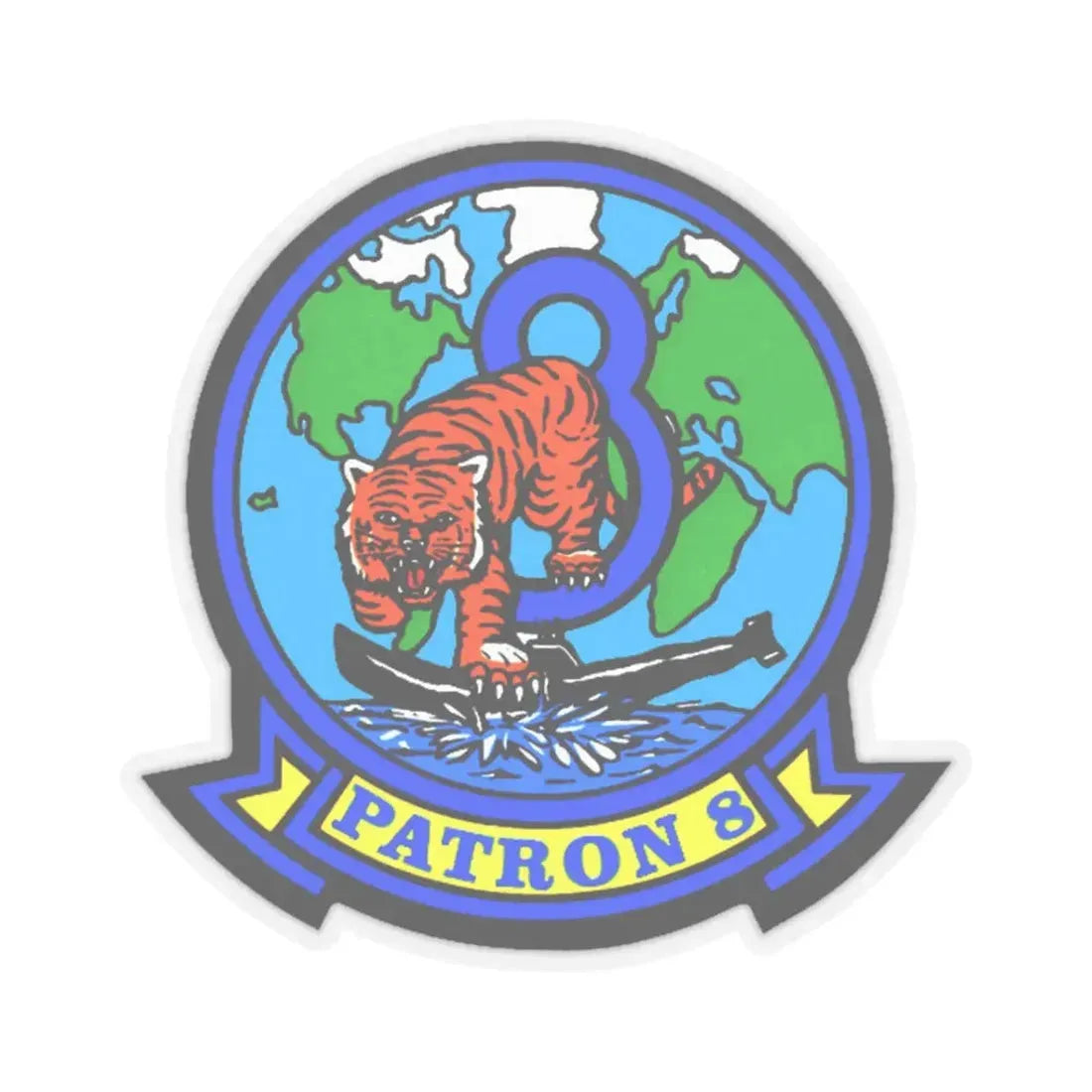 VP 8 Fighting Tigers (U.S. Navy) STICKER Vinyl Kiss-Cut Decal 3 Inch Transparent - The Sticker Space