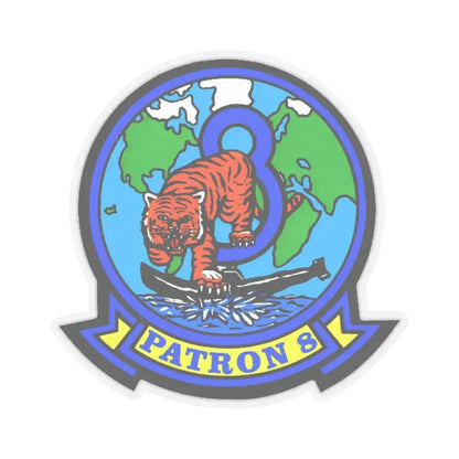 VP 8 Fighting Tigers (U.S. Navy) STICKER Vinyl Kiss-Cut Decal 4 Inch Transparent - The Sticker Space