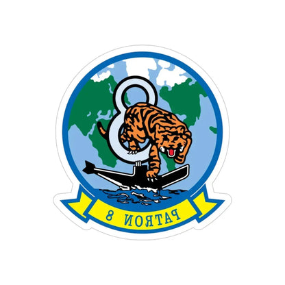 VP 8 PATRON 8 (U.S. Navy) REVERSE PRINT Transparent Die-Cut STICKER 4 Inch Die-Cut Transparent - The Sticker Space