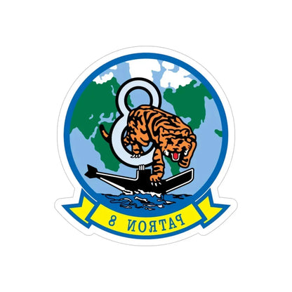 VP 8 PATRON 8 (U.S. Navy) REVERSE PRINT Transparent Die-Cut STICKER 6 Inch Die-Cut Transparent - The Sticker Space