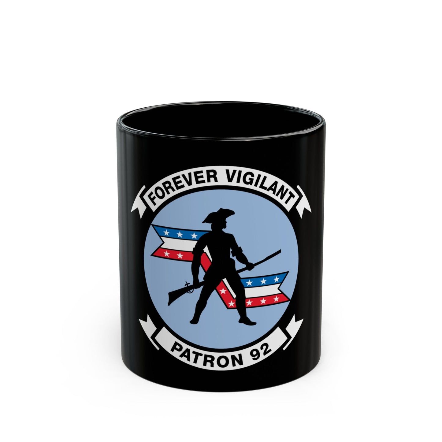 VP 92 Forever Vigilant Patron 92 (U.S. Navy) Black Coffee Mug-11oz-The Sticker Space