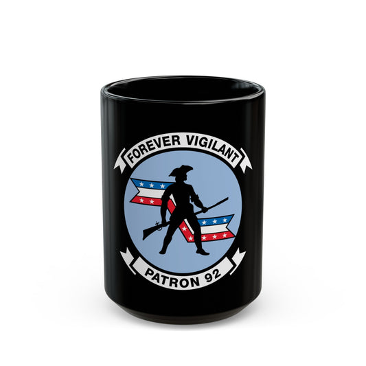 VP 92 Forever Vigilant Patron 92 (U.S. Navy) Black Coffee Mug-15oz-The Sticker Space